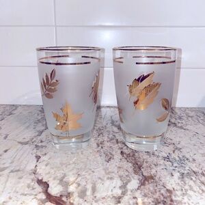 Mid century frosted glassware set of two. In excellent vintage condition.